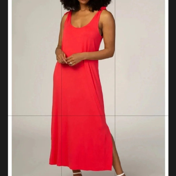 & Other Stories Red Knot Shoulder Midi Dress 10 - Picture 2 of 8
